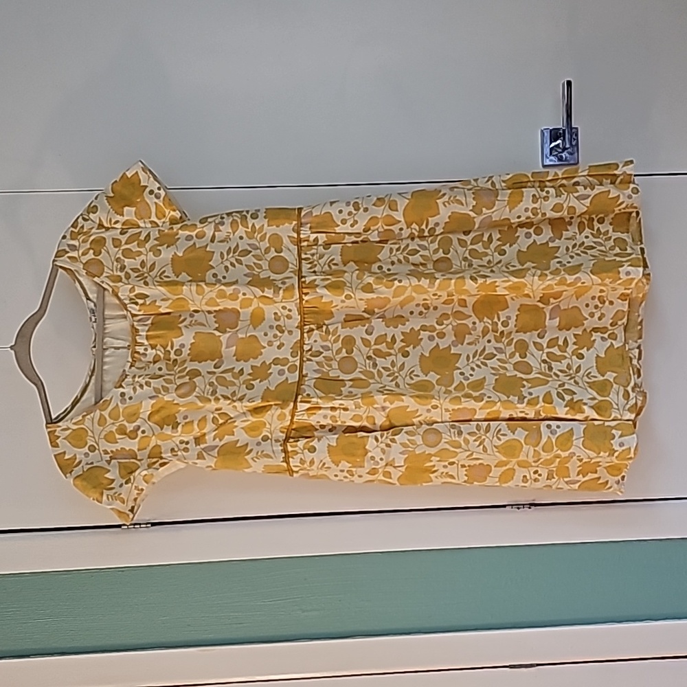Boden linen yellow and white floral dress size US 16R